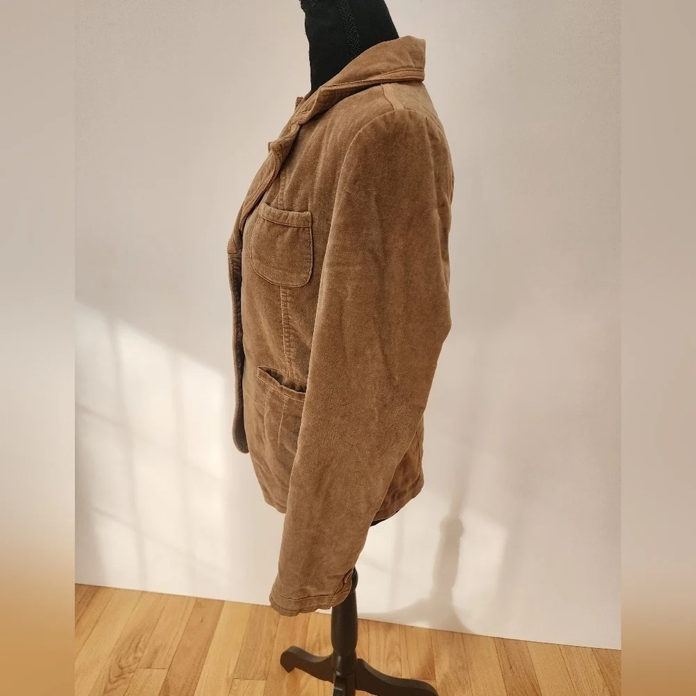 Vintage Y2K Cambridge Tan Velvet Floral Embroidered Jacket